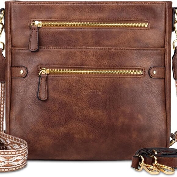 Crossbody Bag Purse for Women, Fashion Vegan Leather Medium Multi-pocket Cross B